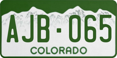 CO license plate AJB065