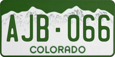 CO license plate AJB066