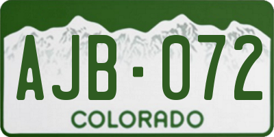 CO license plate AJB072