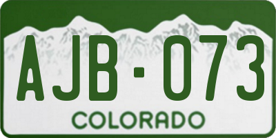CO license plate AJB073