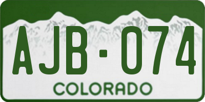 CO license plate AJB074