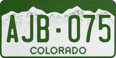 CO license plate AJB075