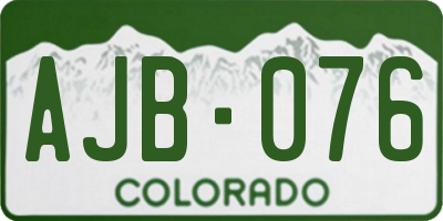 CO license plate AJB076