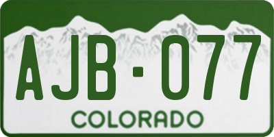CO license plate AJB077