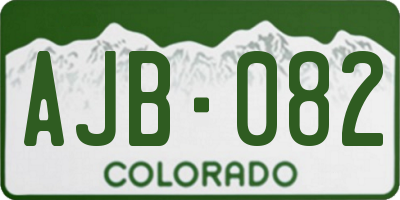 CO license plate AJB082