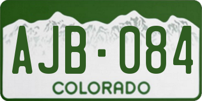 CO license plate AJB084