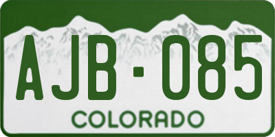 CO license plate AJB085
