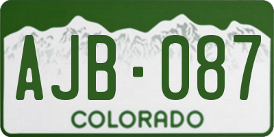 CO license plate AJB087