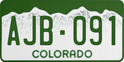 CO license plate AJB091