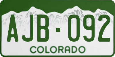 CO license plate AJB092