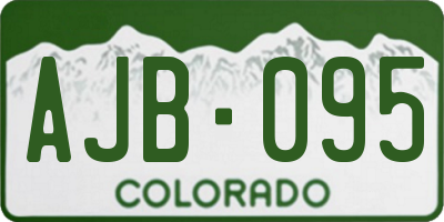 CO license plate AJB095