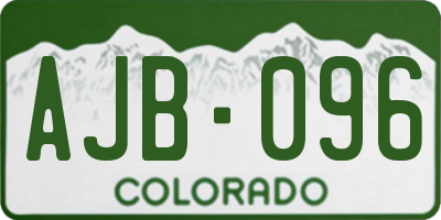 CO license plate AJB096