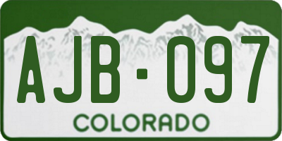 CO license plate AJB097