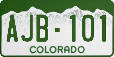CO license plate AJB101