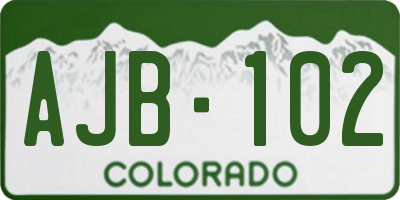 CO license plate AJB102
