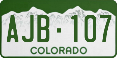 CO license plate AJB107