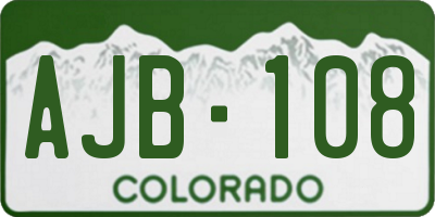 CO license plate AJB108