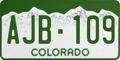 CO license plate AJB109