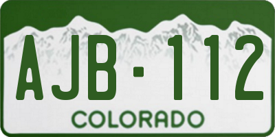 CO license plate AJB112