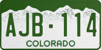 CO license plate AJB114