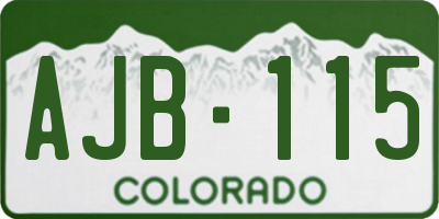 CO license plate AJB115