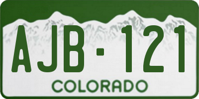 CO license plate AJB121
