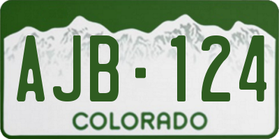 CO license plate AJB124
