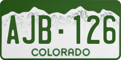 CO license plate AJB126
