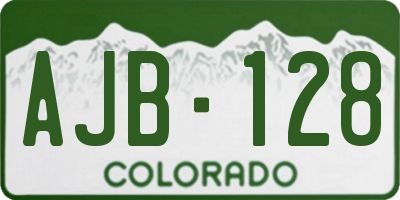 CO license plate AJB128