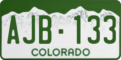 CO license plate AJB133