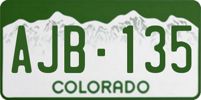CO license plate AJB135