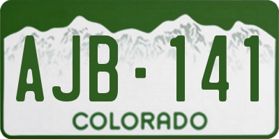 CO license plate AJB141