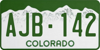CO license plate AJB142