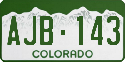 CO license plate AJB143