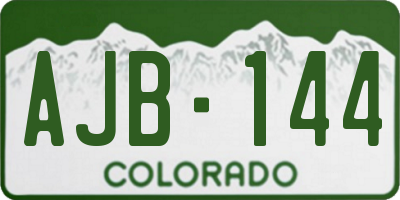 CO license plate AJB144