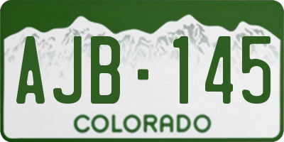 CO license plate AJB145