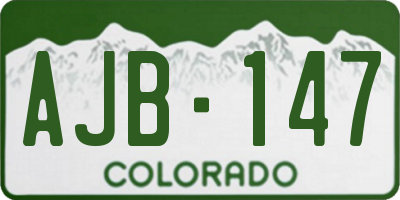 CO license plate AJB147