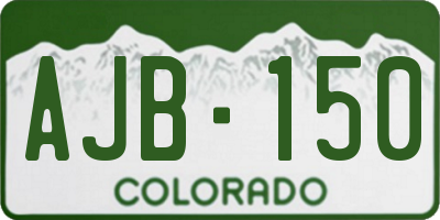 CO license plate AJB150