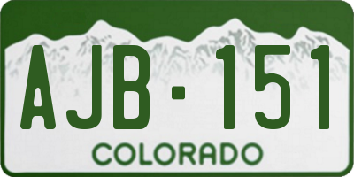 CO license plate AJB151