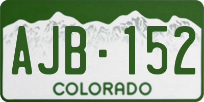 CO license plate AJB152