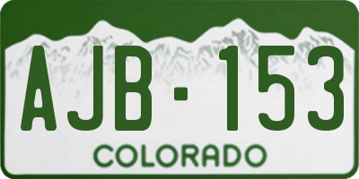 CO license plate AJB153