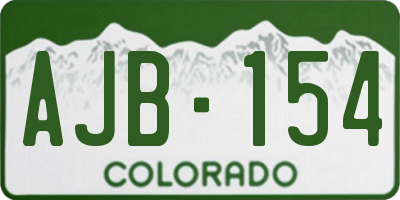 CO license plate AJB154