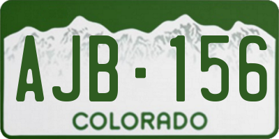 CO license plate AJB156