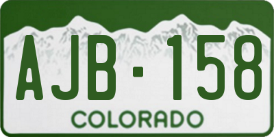 CO license plate AJB158