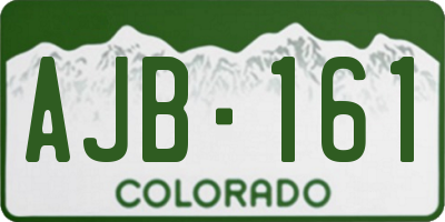 CO license plate AJB161
