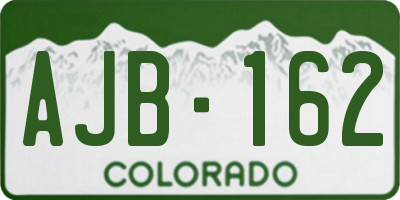 CO license plate AJB162