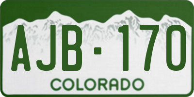 CO license plate AJB170