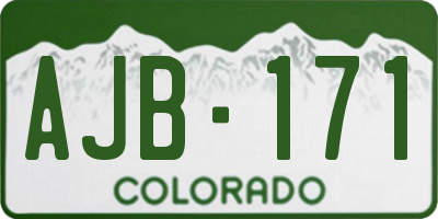 CO license plate AJB171