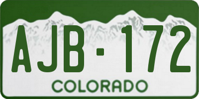 CO license plate AJB172