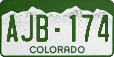 CO license plate AJB174